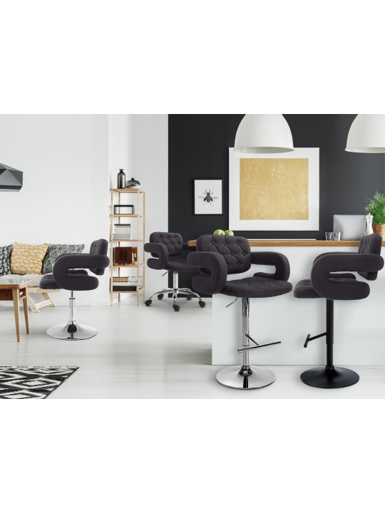 Barkruk Dublin FABRIC C, zwart