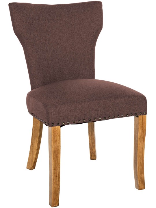 Eetkamerstoel Zadar stof antiek-licht, bruin