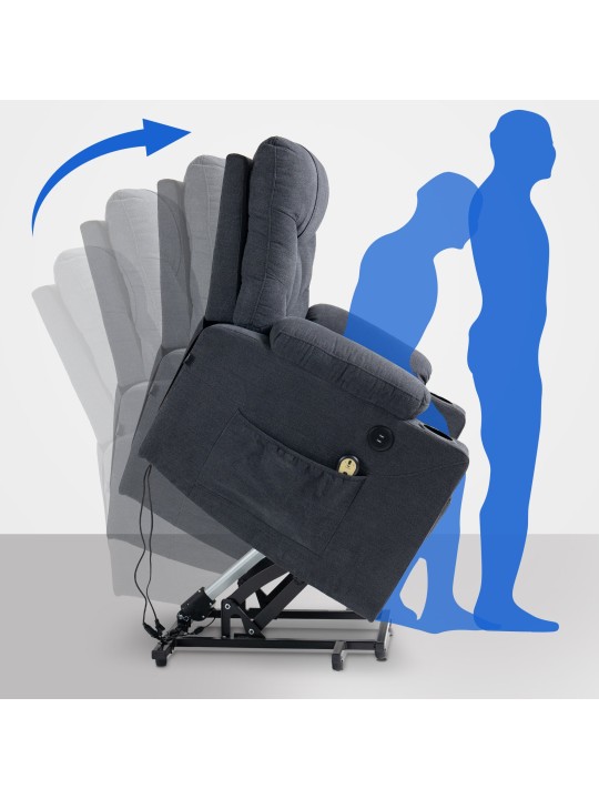 Fauteuil Andover stof, donkergrijs