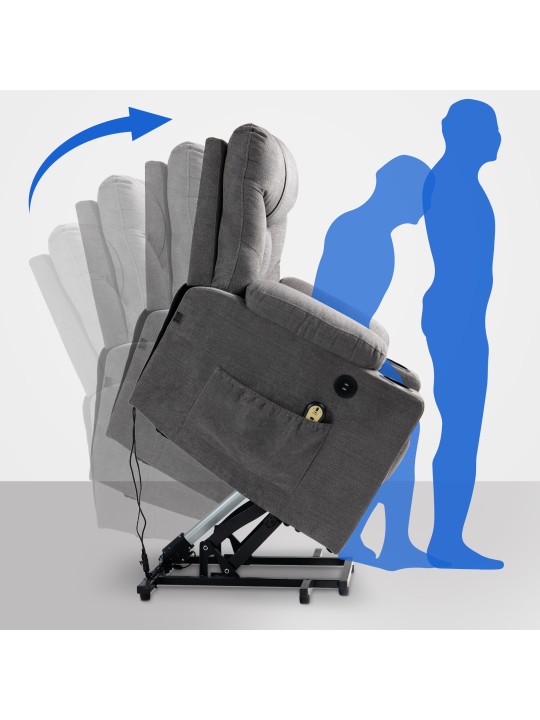 Fauteuil Andover stof, grijs