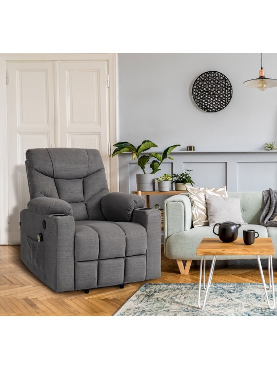 Fauteuil Andover stof, grijs