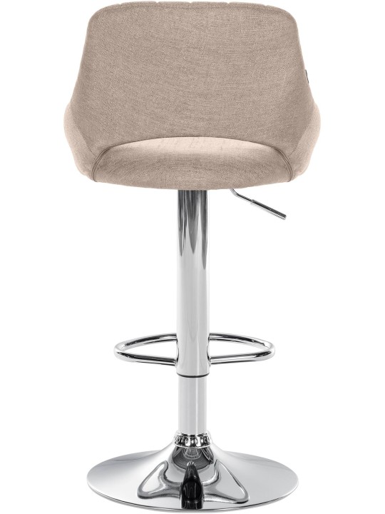 Barkruk Milet stof chroom, taupe