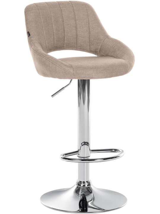 Barkruk Milet stof chroom, taupe