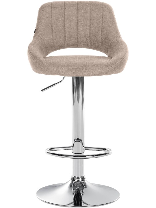 Barkruk Milet stof chroom, taupe