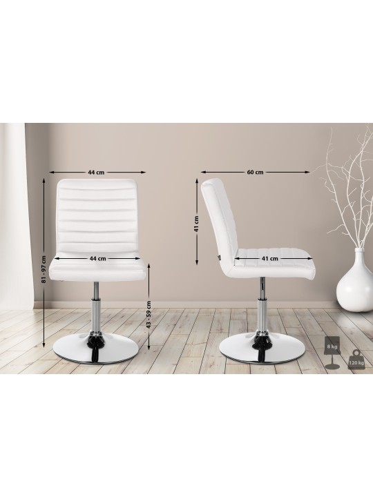 Set van 2 eetkamerstoelen Elvas kunstleer, wit Set van 2 eetkamerstoelen Elvas kunstleer, wit