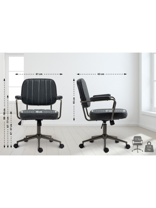 Bureaustoel Natrona, antiek zwart