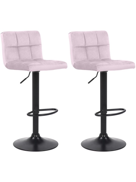Set van 2 barkrukken Feni fluweel, roze Set van 2 barkrukken Feni fluweel, roze