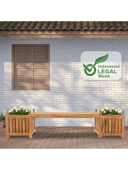 Teakhouten bank Boston, teak Teakhouten bank Boston, teak