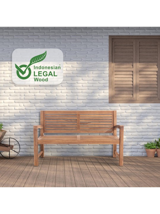 Teakhouten bank Halden 150 cm, teak