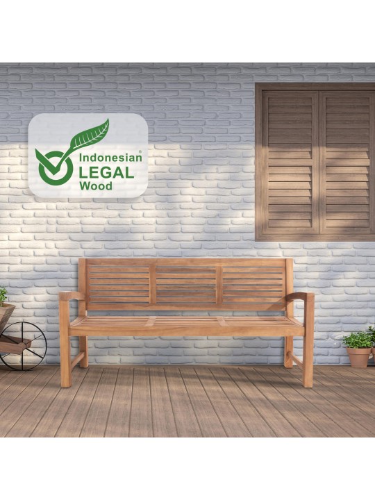 Teakhouten bank Halden 180 cm, teak Teakhouten bank Halden 180 cm, teak