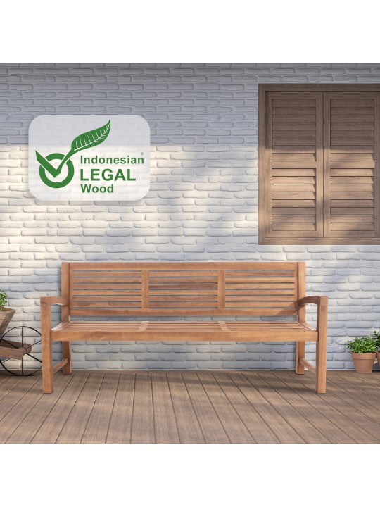 Teakhouten bank Halden 200 cm, teak