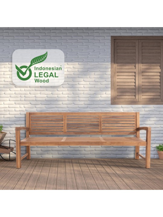 Teakhouten bank Halden 220 cm, teak Teakhouten bank Halden 220 cm, teak