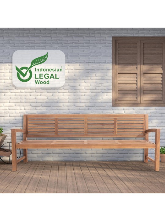 Teakhouten bank Halden 240 cm, teak Teakhouten bank Halden 240 cm, teak