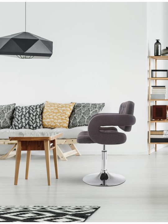 Ligstoel Dublin stof, donkergrijs