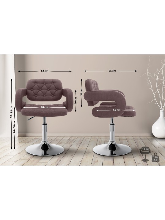 Ligstoel Dublin stof, bruin