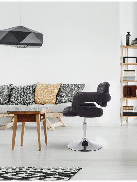 Ligstoel Dublin stof, zwart