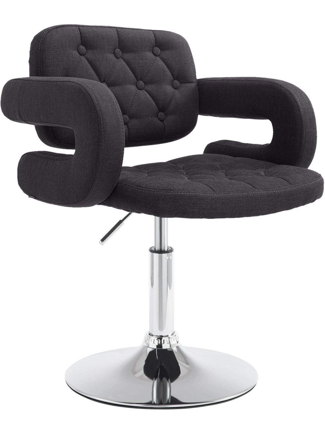 Ligstoel Dublin stof, zwart