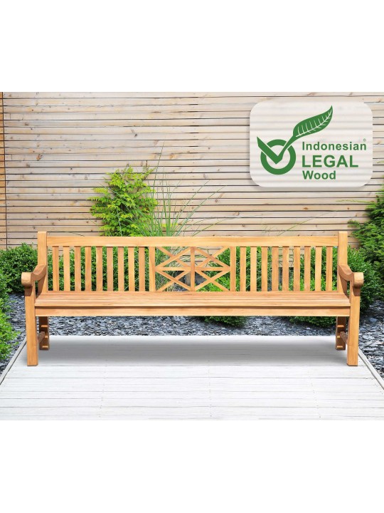 Teakhouten bank Florida 240 cm, teak