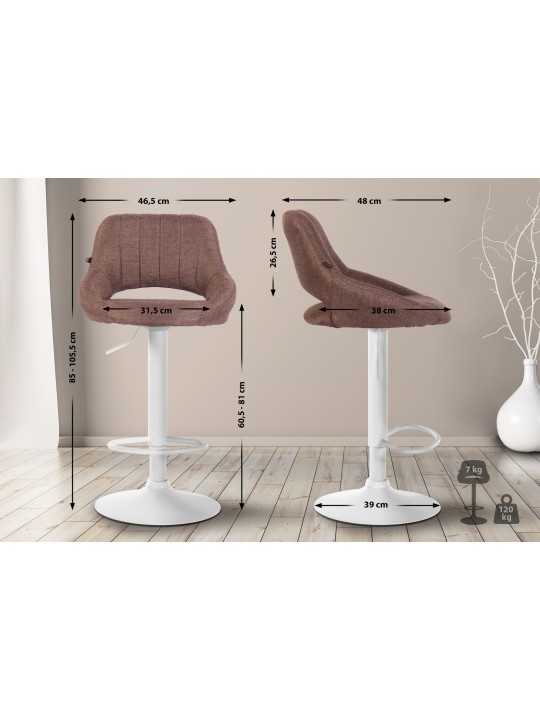 Set van 2 barkrukken Milet stof W, bruin