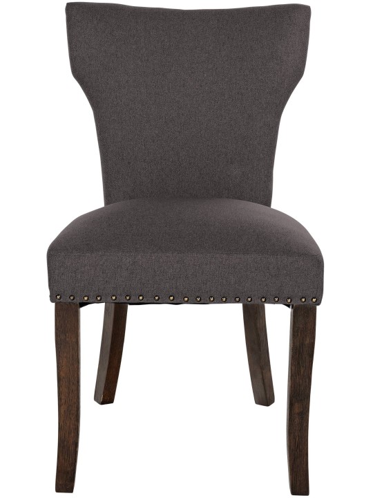 Set van 2 eetkamerstoelen Zadar stof antiek-donker, donkergrijs