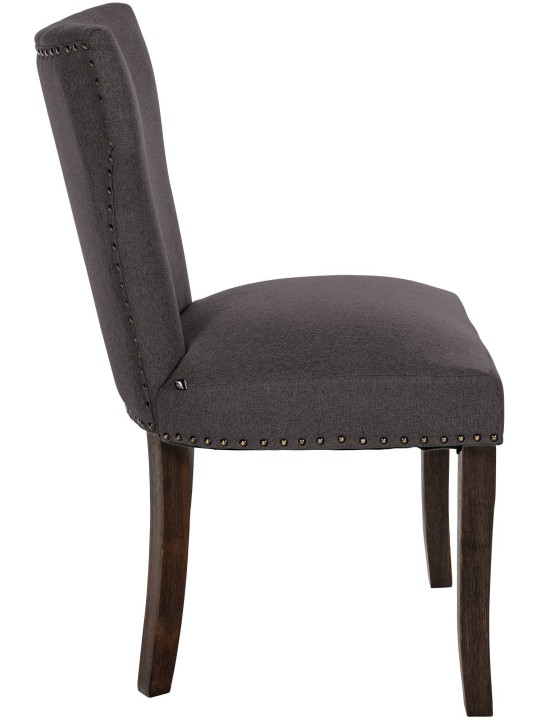 Set van 2 eetkamerstoelen Zadar stof antiek-donker, donkergrijs