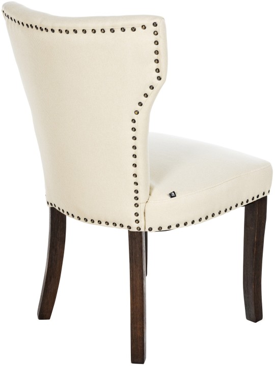 Set van 2 eetkamerstoelen Zadar stof antiek-donker, crème