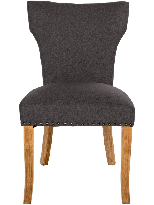 Set van 2 eetkamerstoelen Zadar stof antiek-licht, donkergrijs