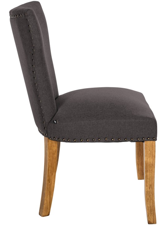 Set van 2 eetkamerstoelen Zadar stof antiek-licht, donkergrijs