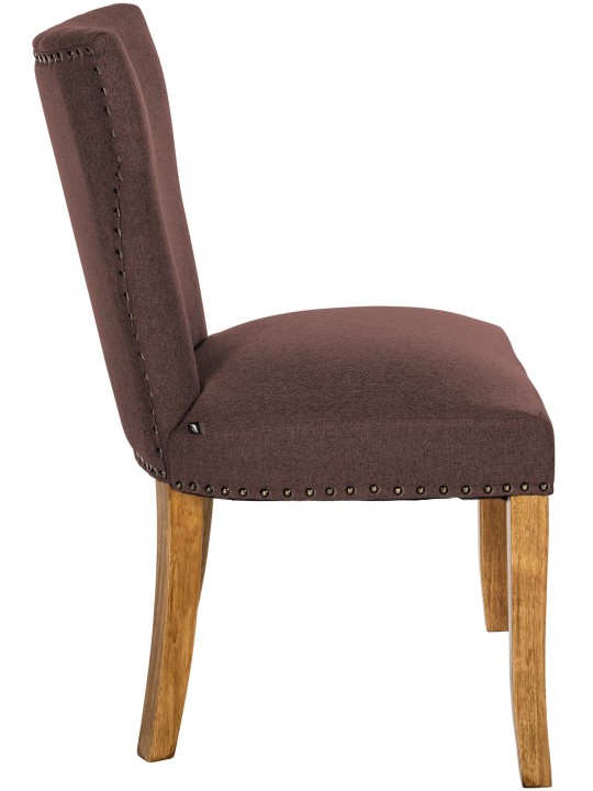 Set van 2 eetkamerstoelen Zadar stof antiek-licht, bruin