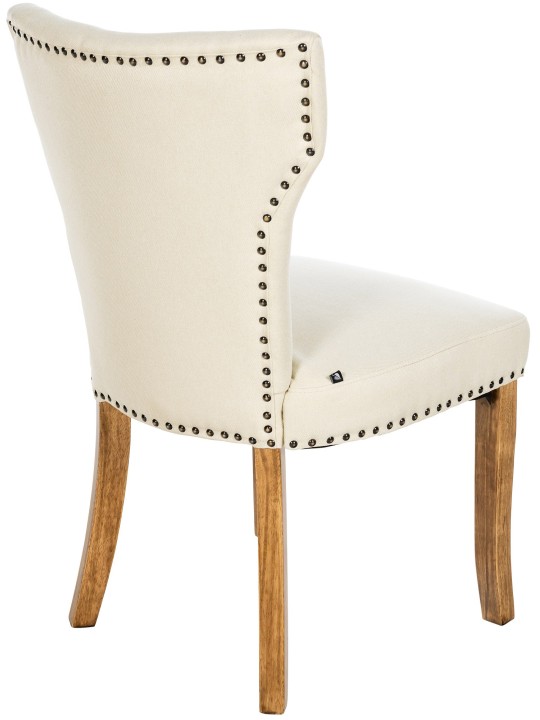 Set van 2 eetkamerstoelen Zadar stof antiek-licht, crème