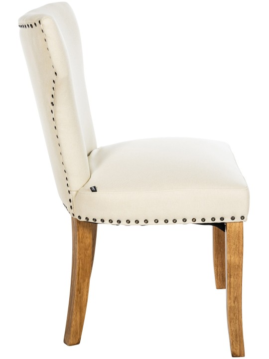 Set van 2 eetkamerstoelen Zadar stof antiek-licht, crème