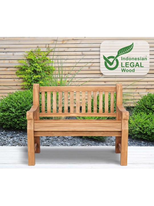 Teakhouten bank Jackson V2 120 cm, teak Teakhouten bank Jackson V2 120 cm, teak