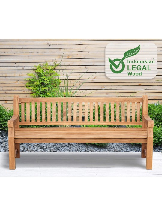 Teakhouten bank Jackson V2 200 cm, teak