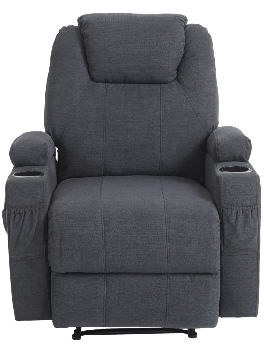 Hepler fauteuil met massagefunctiestof, donkergrijs
