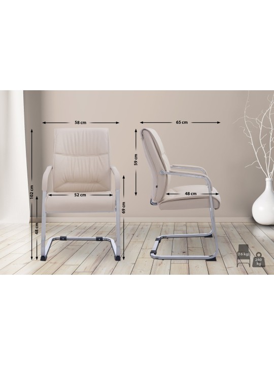 XL bezoekersstoel Anubis, crème