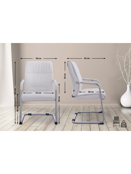 XL bezoekersstoel Anubis, wit