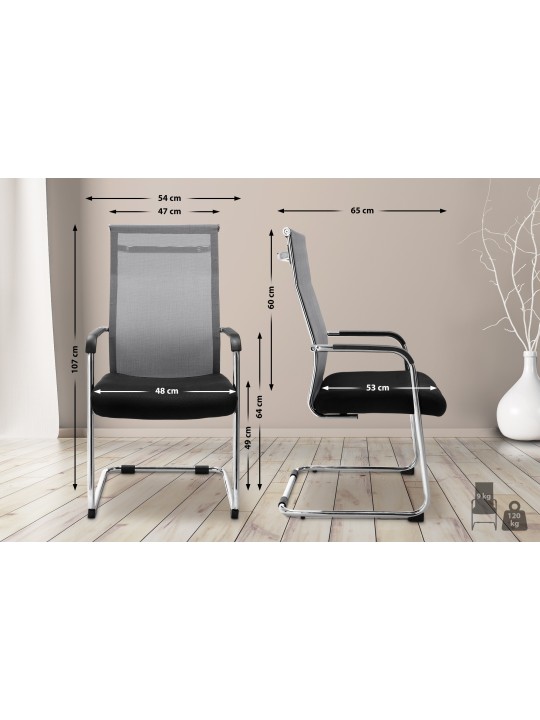 Bezoekersstoel Brenda, grijs