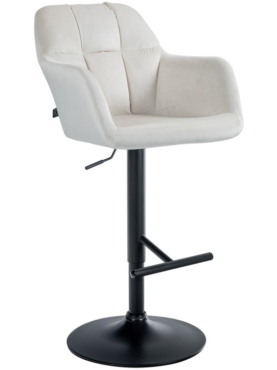 Barkruk Natoma fluweel, crème