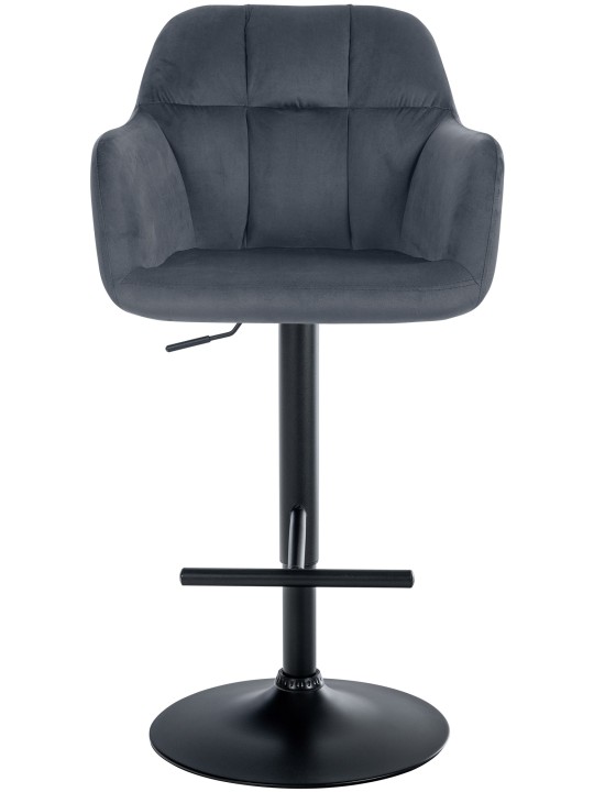 Barkruk Natoma fluweel, donkergrijs