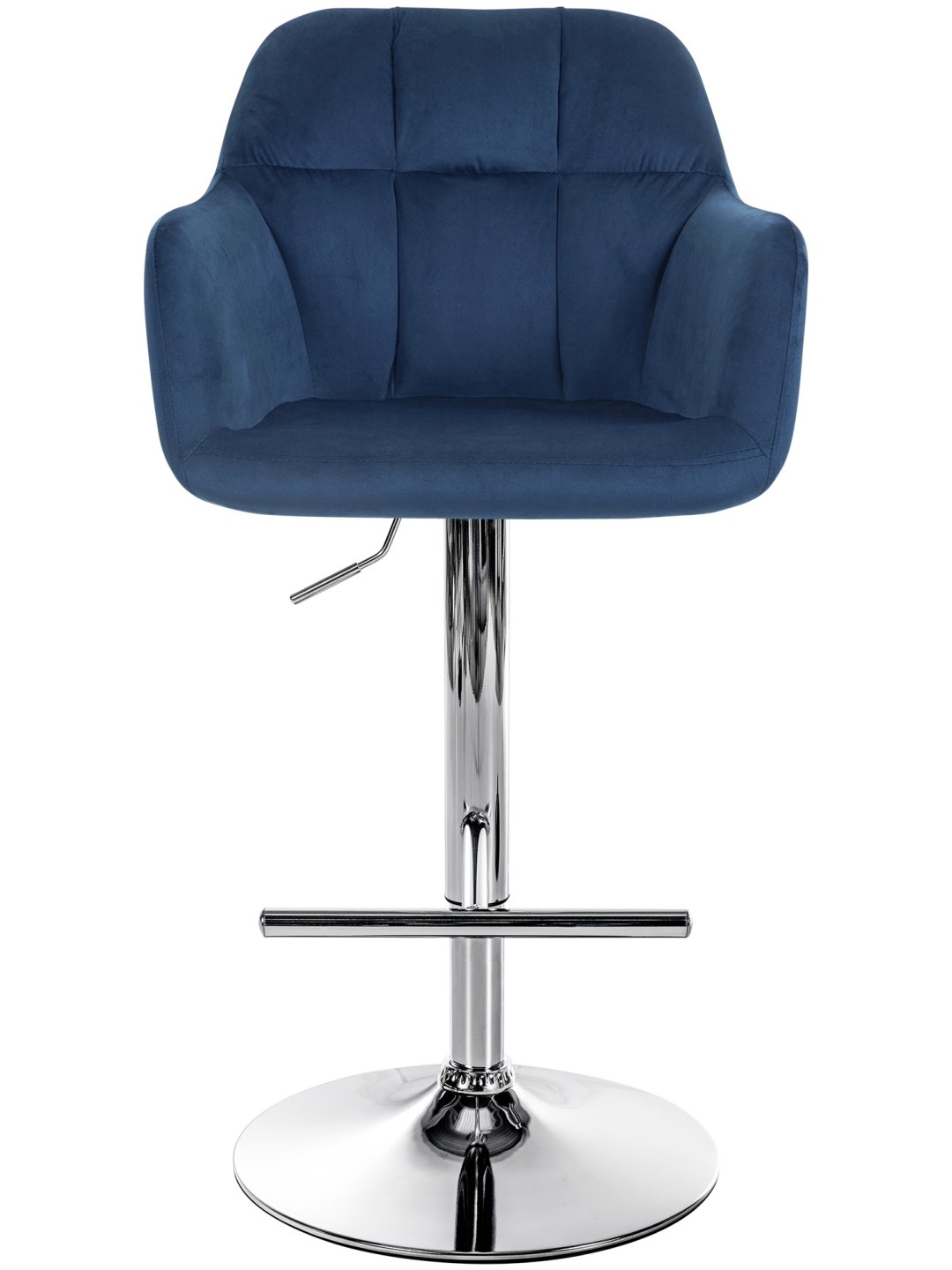 Barkruk Natoma fluweel chroom, blauw