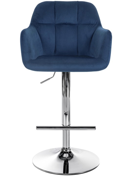 Barkruk Natoma fluweel chroom, blauw