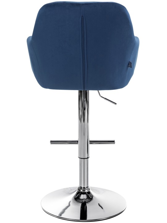 Barkruk Natoma fluweel chroom, blauw