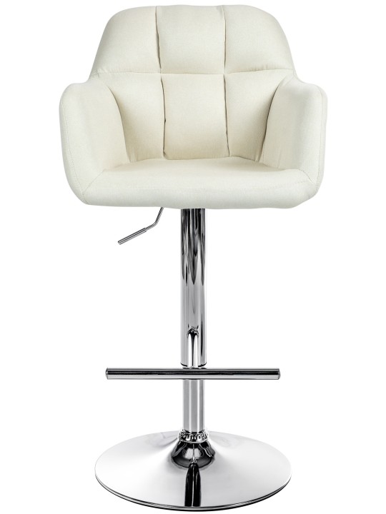 Barkruk Natoma stof chroom, crème