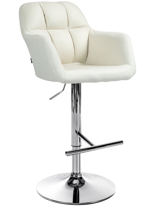 Barkruk Natoma stof chroom, crème