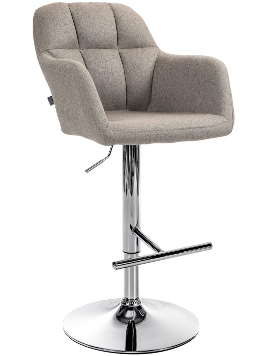 Barkruk Natoma stof chroom, taupe