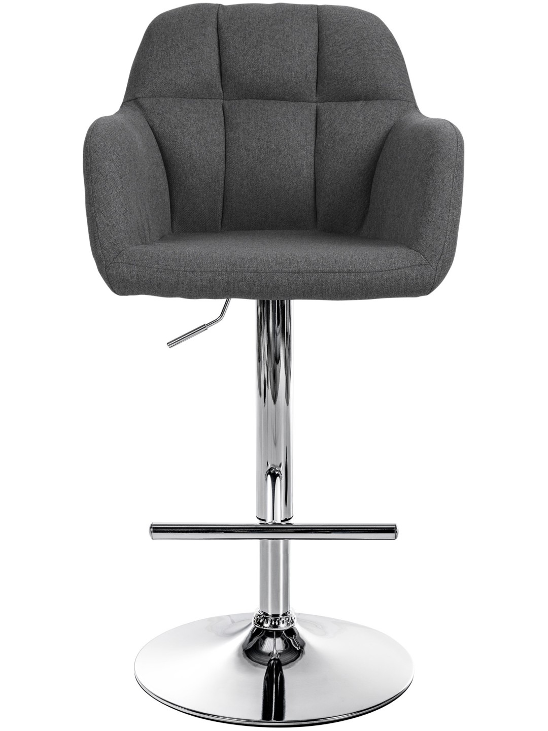 Barkruk Natoma stof chroom, donkergrijs