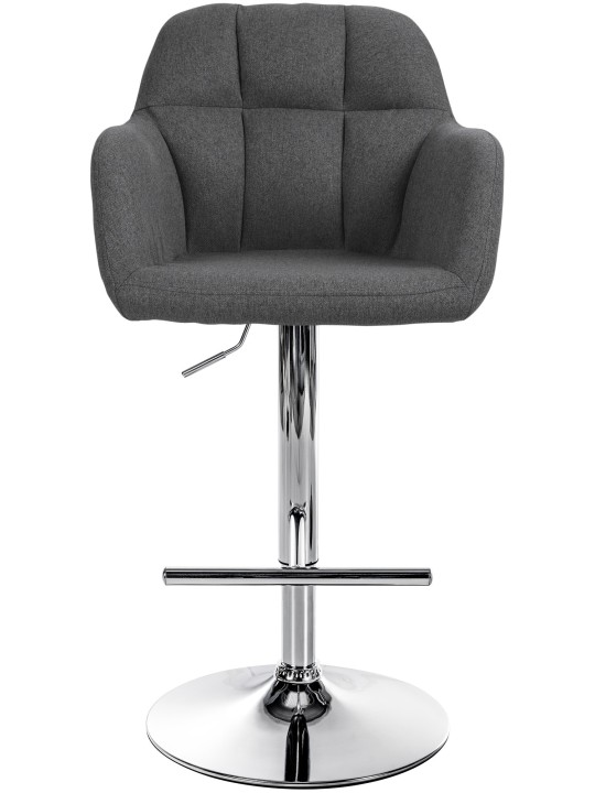 Barkruk Natoma stof chroom, donkergrijs