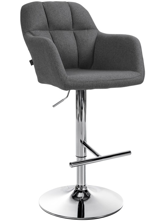 Barkruk Natoma stof chroom, donkergrijs