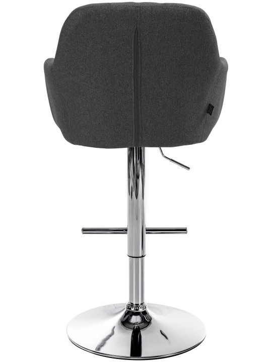 Barkruk Natoma stof chroom, donkergrijs