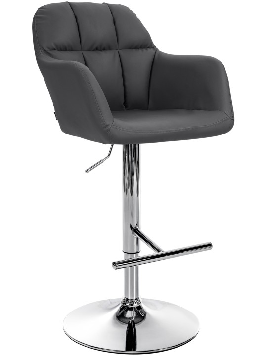 Barkruk Natoma kunstleer chroom, zwart